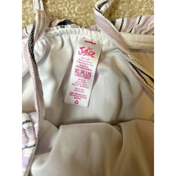 Justice Girl's Jumpsuite Romper XL Plus White Silver Sleeveless - Picture 6 of 7